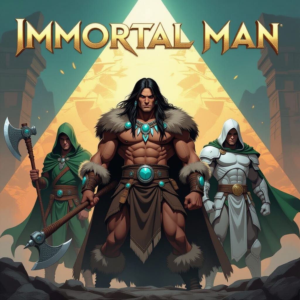 Immortal Men Comic Book Cover in Dynamic Art Style