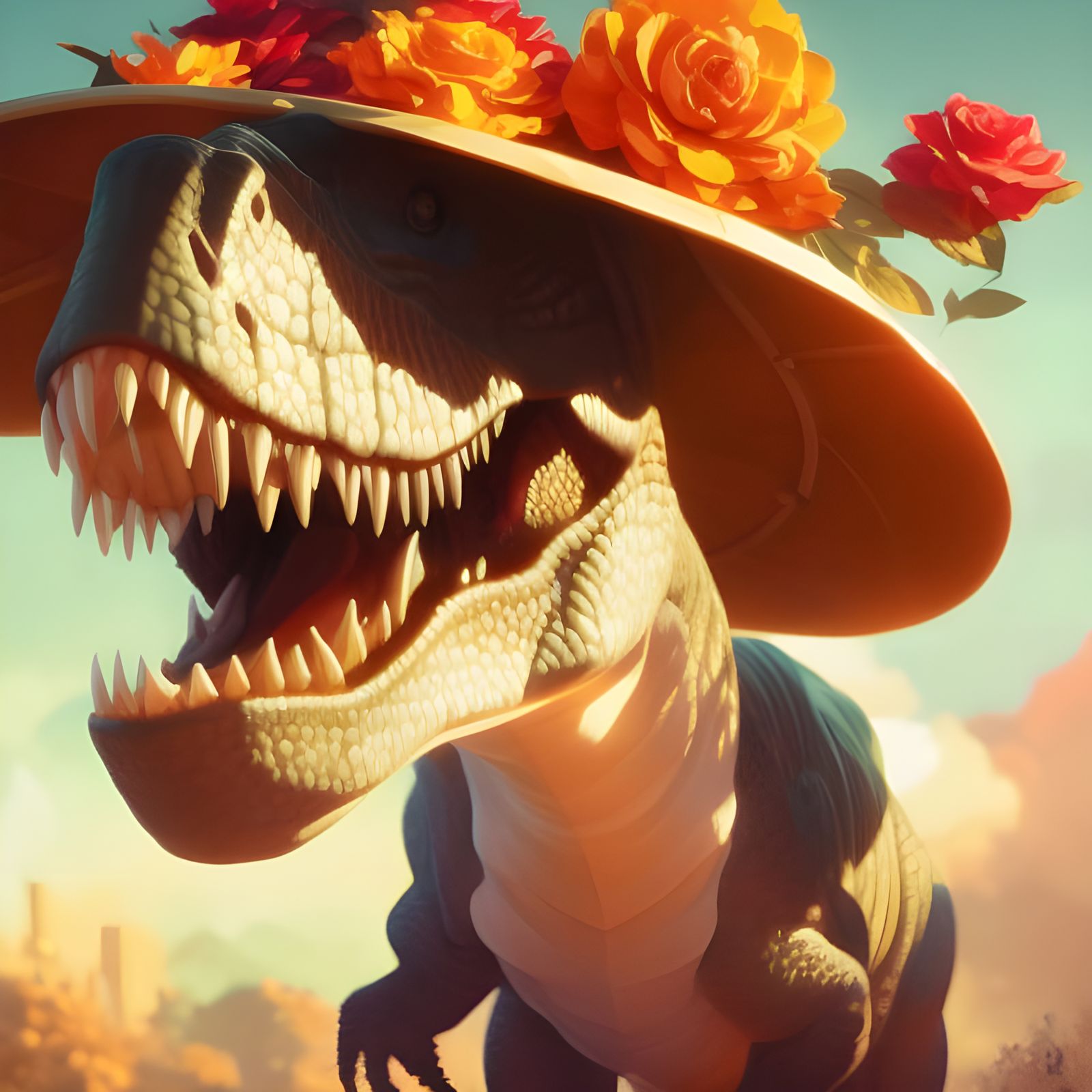 T-Rex in Her Easter Bonnet