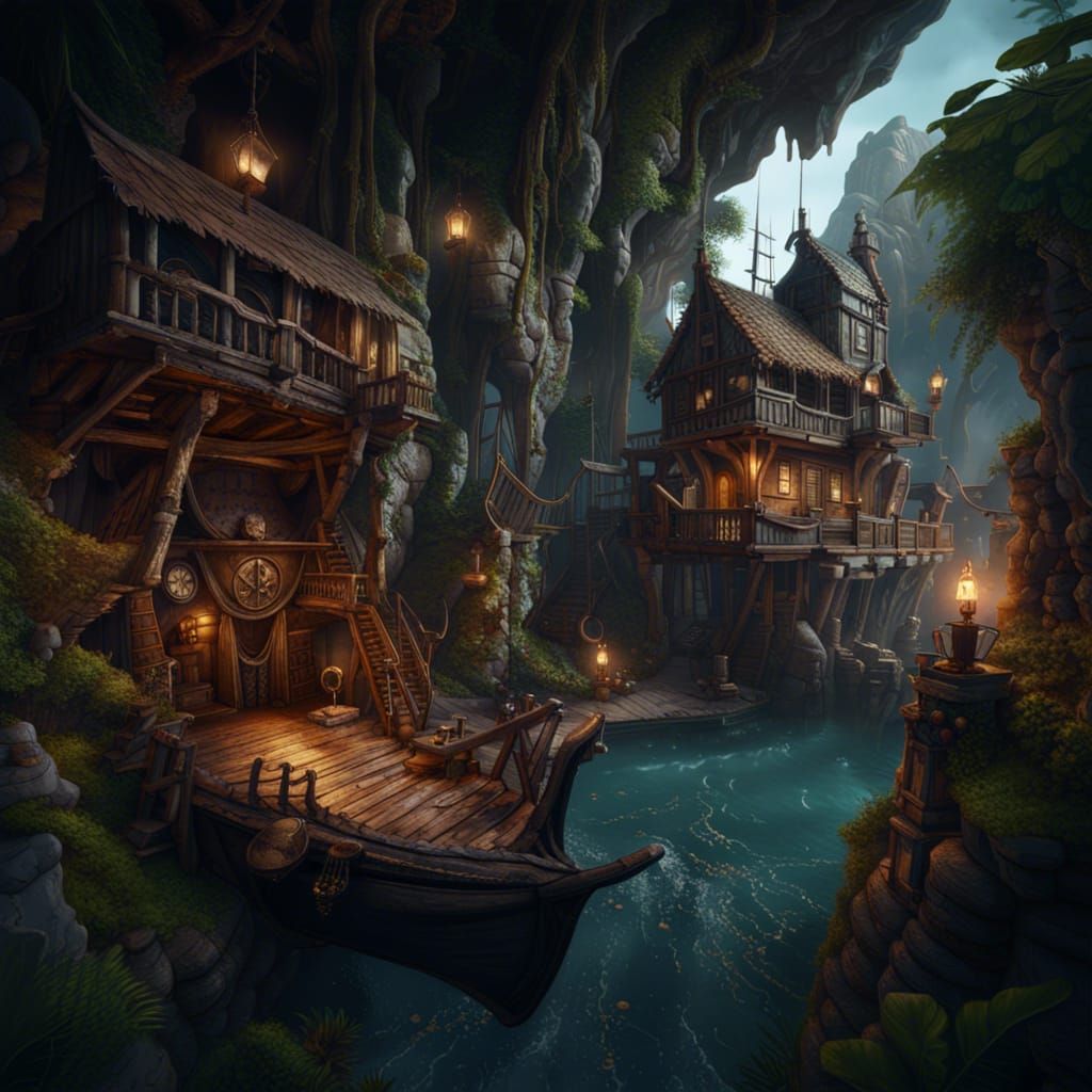 Mystical Pirate Haven in Vibrant Dreamscapes