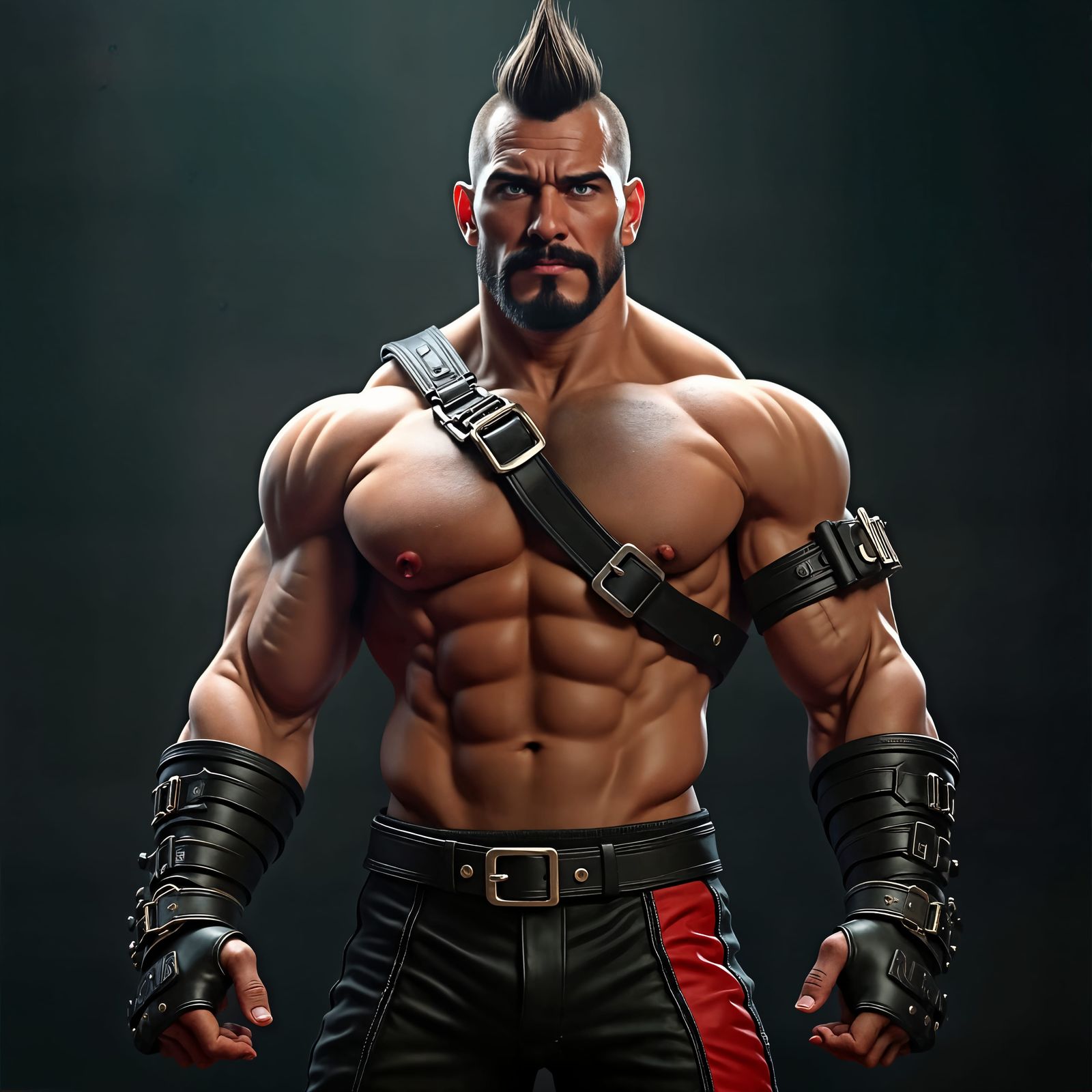 Heroic Goat-Human Wrestler in Cyberpunk Fantasy Art