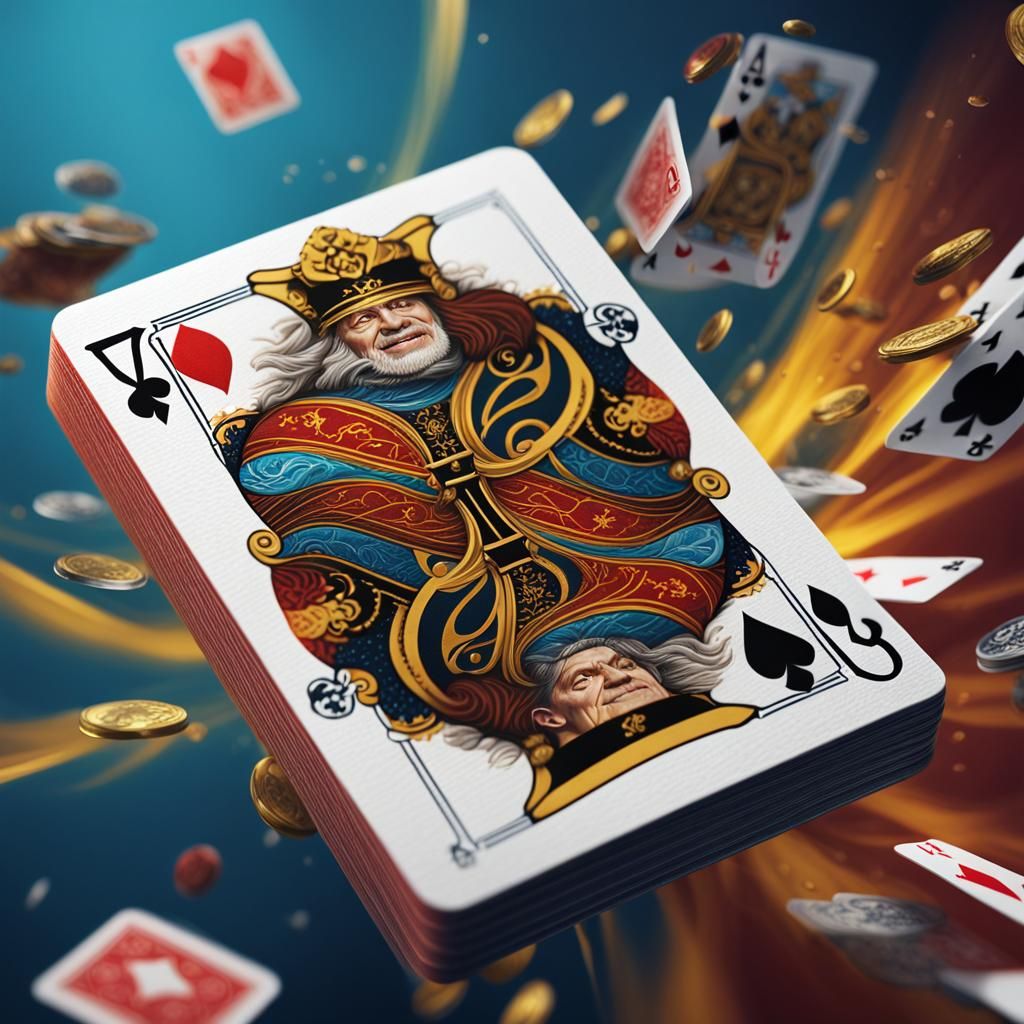 Enchanted Cards in Mid-Shuffle, Hyperrealistic Concept Art