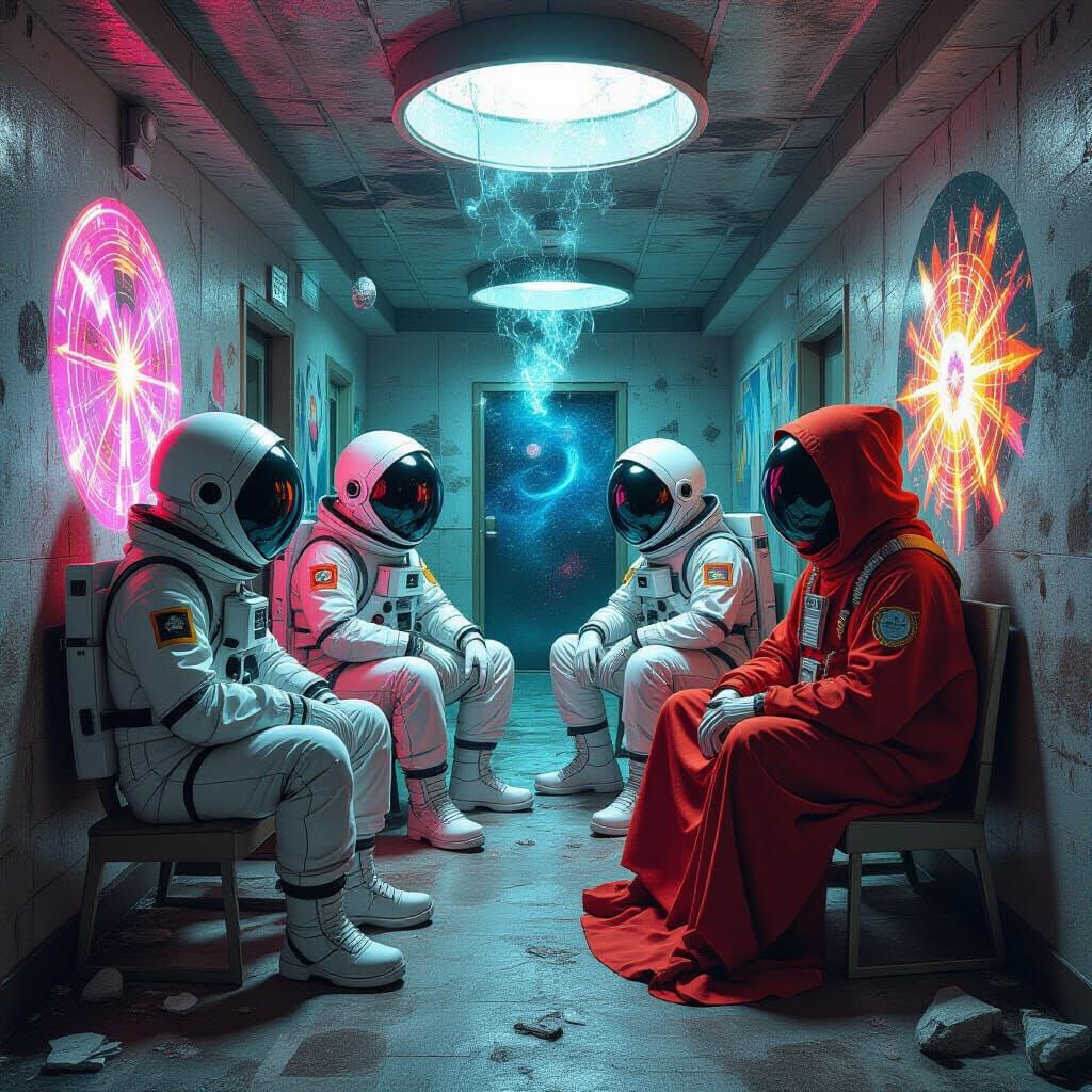 Martian Shelter for Aliens: Holographic Illustration