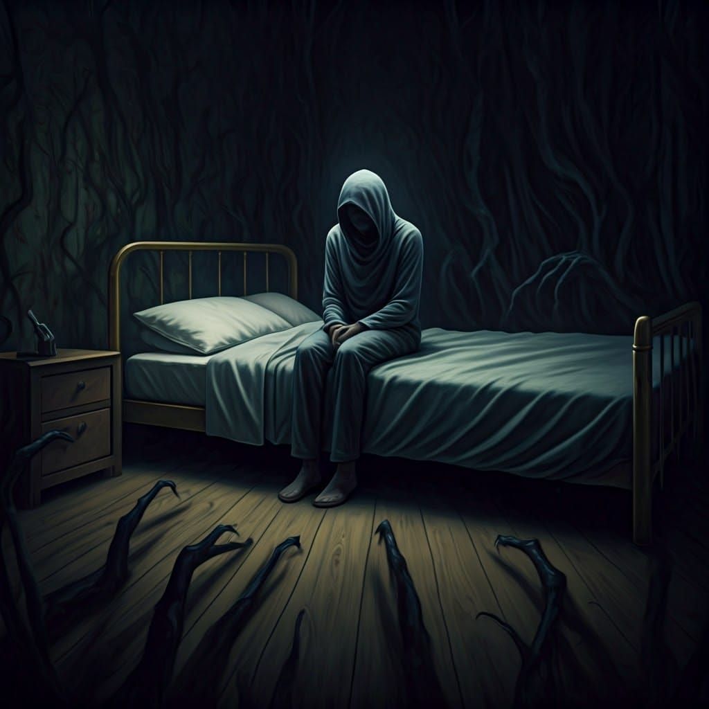 Shrouded Figure in Biomechanical Nightmare