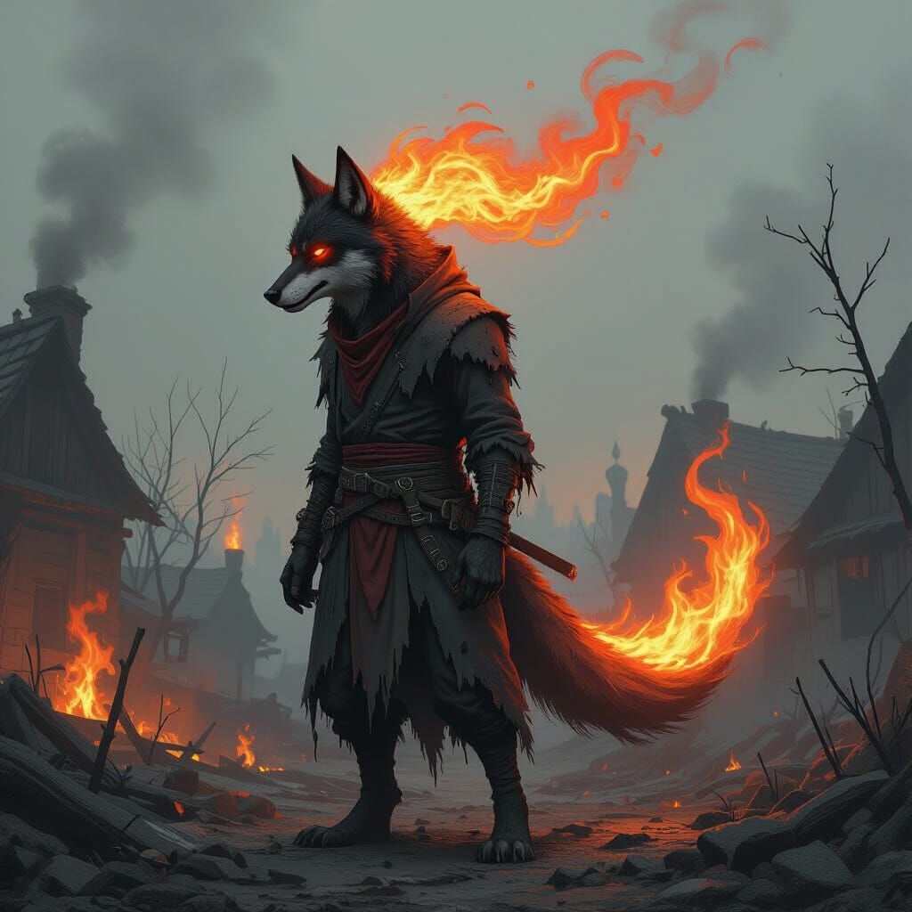 Demon Wolf in Ruined Village, Hyung-tae Kim Style