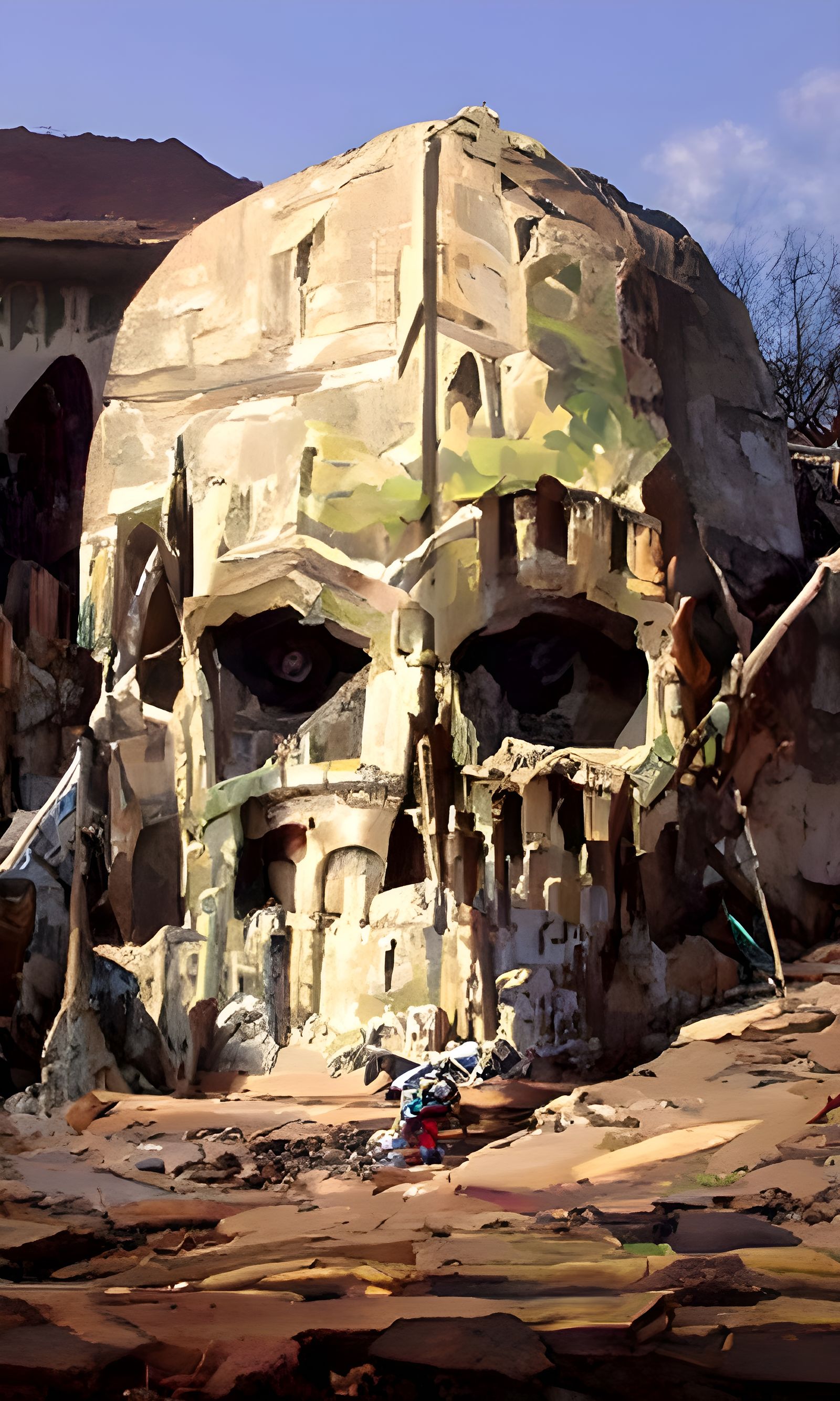 Haunted Castle Grayskull Ruins in Ominous Oil