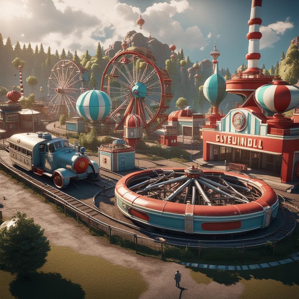 Epic 1950s Amusement Park Wonderland in Unreal Engine 5