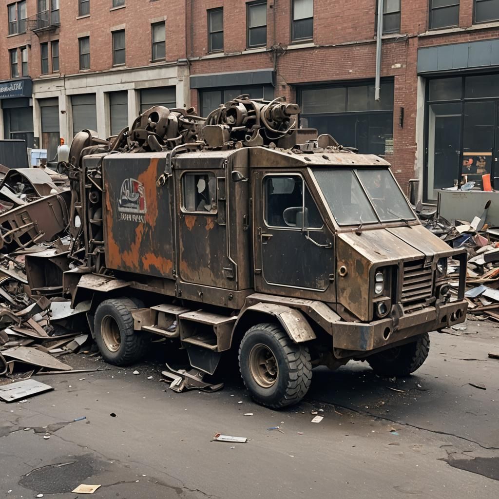 Futuristic Winter Grit in Scrap Metal Style