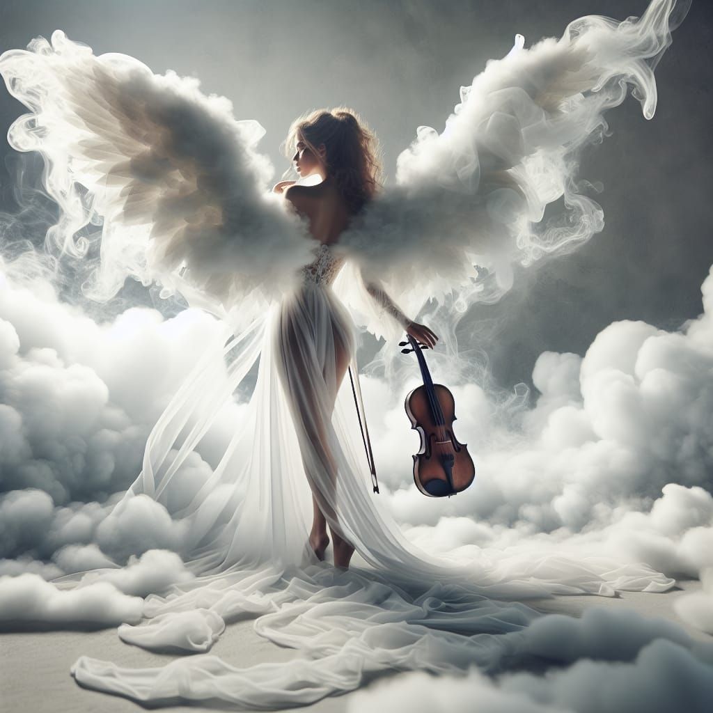 Ethereal Angelic Vision in Whispers of White