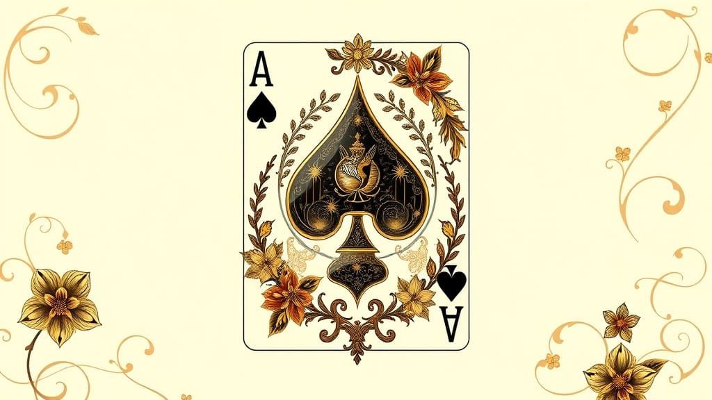 Luxurious Ace of Spades in Art Nouveau Style