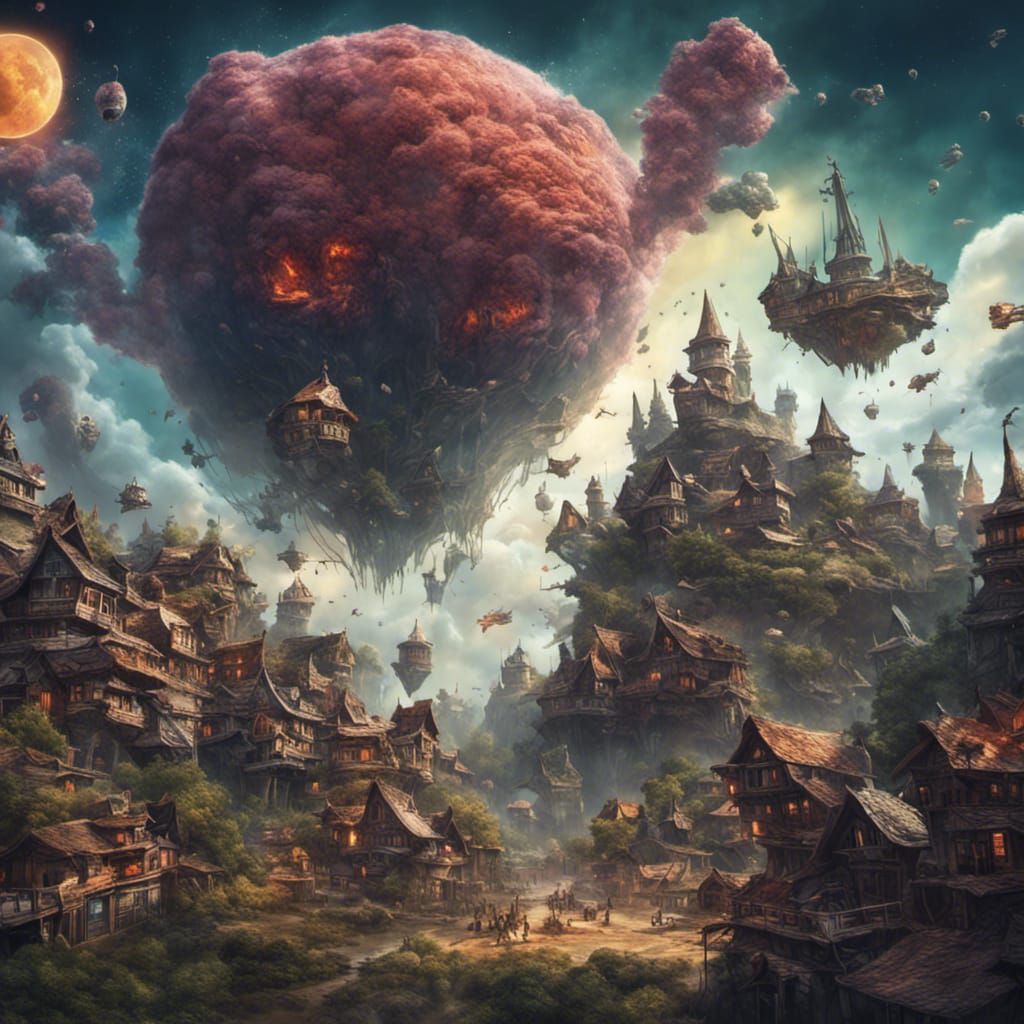 Fantastical Space Battle in a Vibrant, Detailed Universe