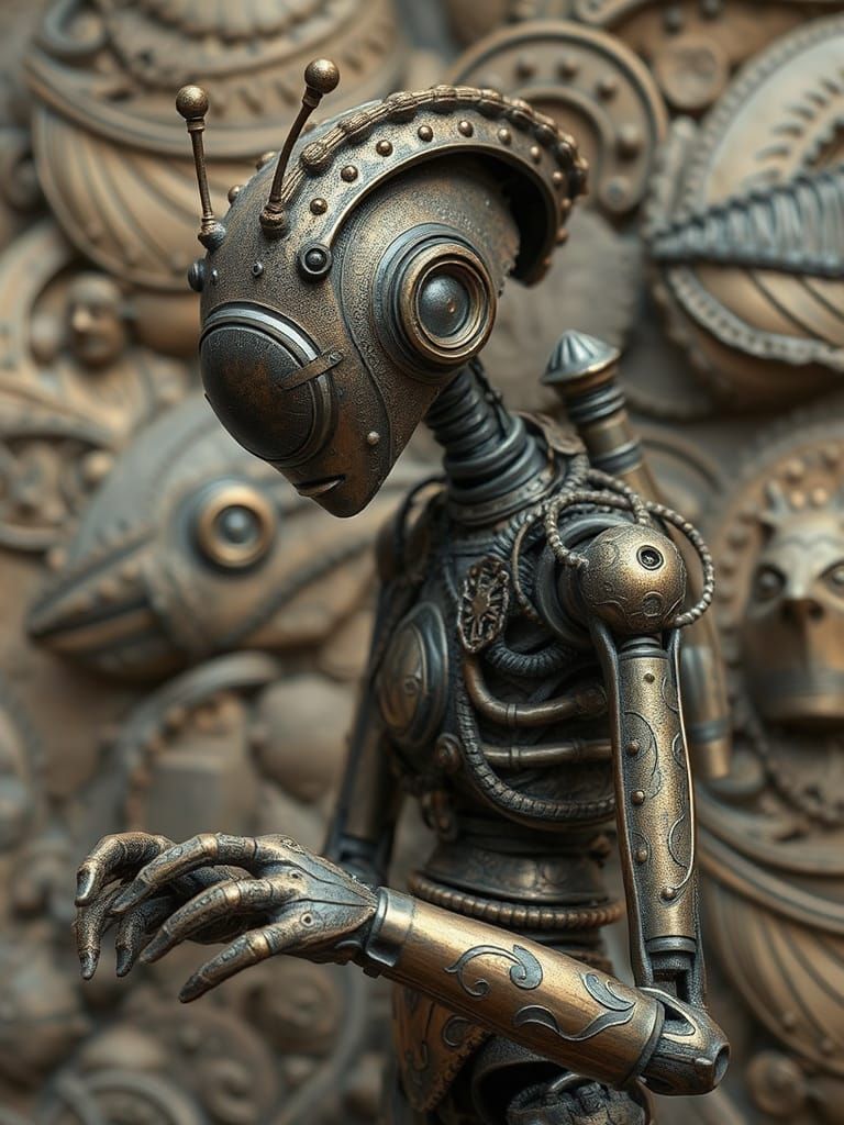 Ethereal Bronzepunk Biodroid in Dark Space Cadet Colorway