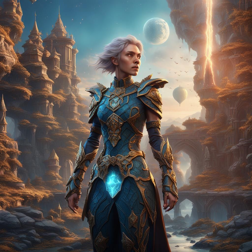 Surreal Fantasy Worlock in Deep, Intricate Matte Painting
