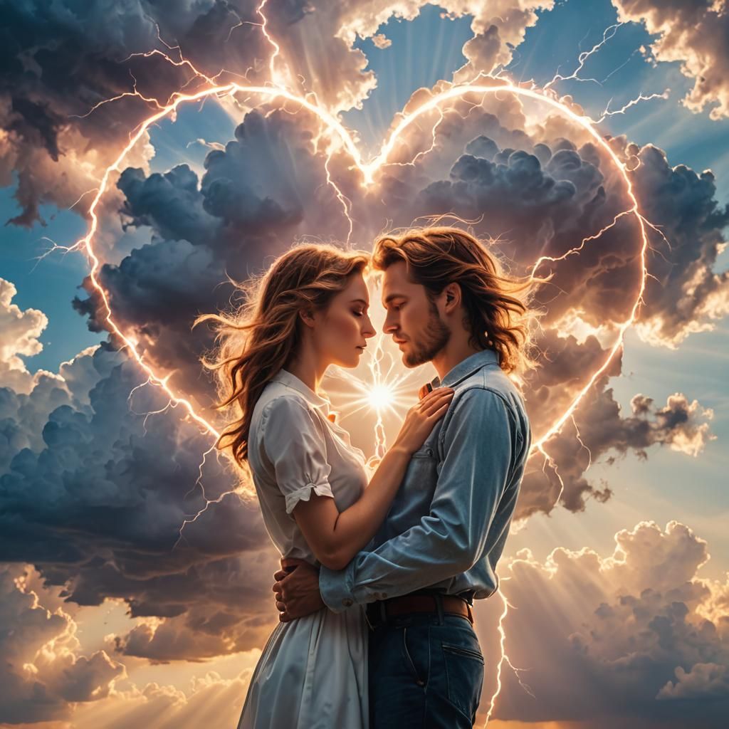 Ethereal 40s Couple Seeks Divine Love in Heavenly Light