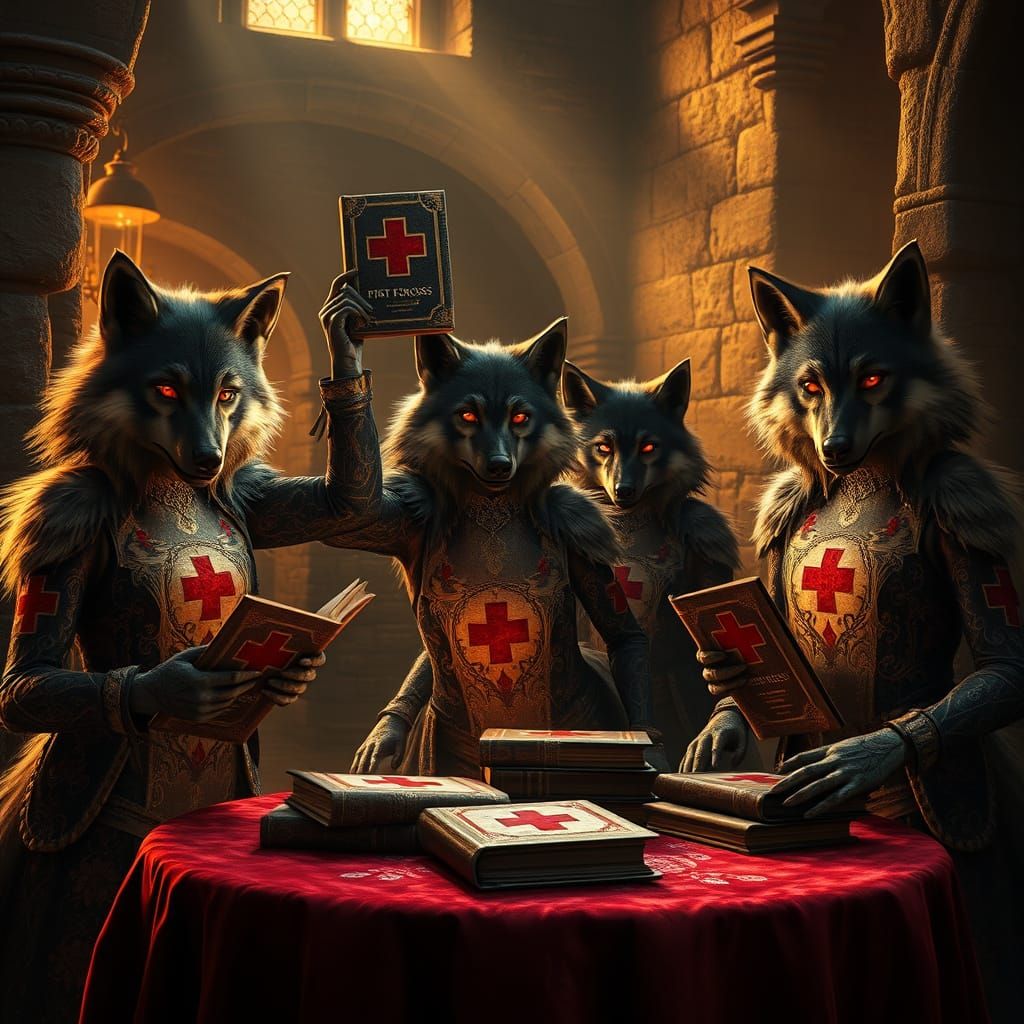 Furry Female Werewolves in Victorian Attire Sell First Aid M...