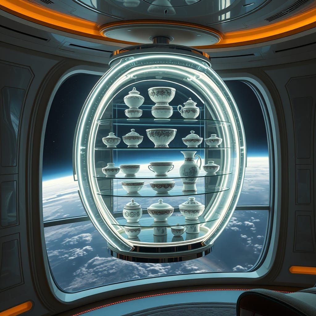 Luxury Starship Suite Unveils Futuristic China Cabinet