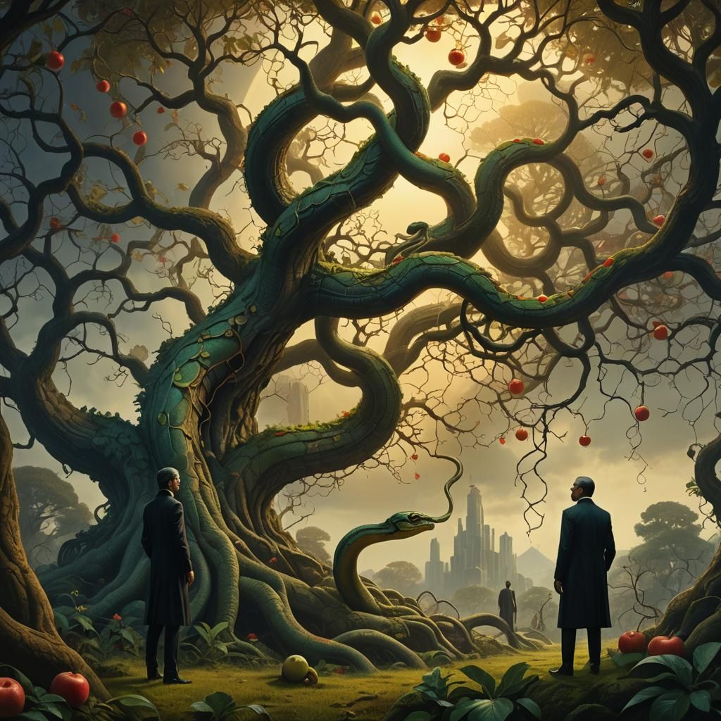 Men in Black in the Vibrant Garden of Eden