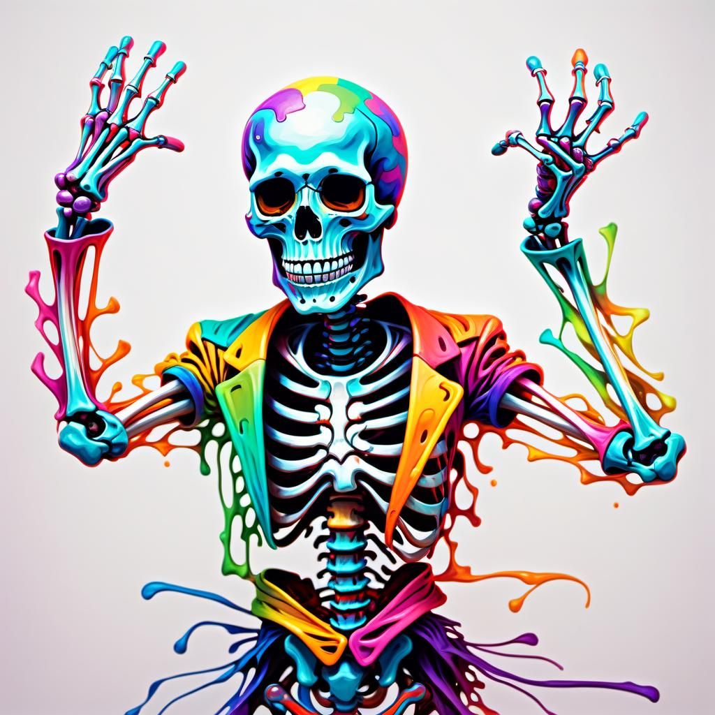 Vibrant Skeleton Dancer