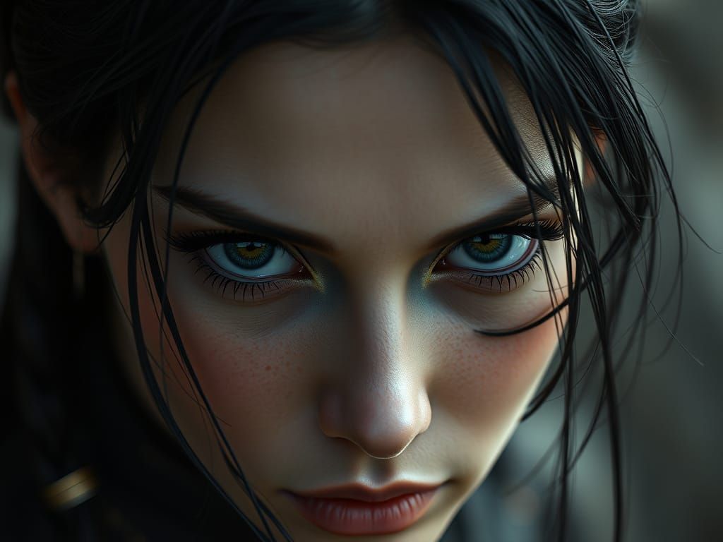 Enigmatic Woman in Deep Space Aesthetic