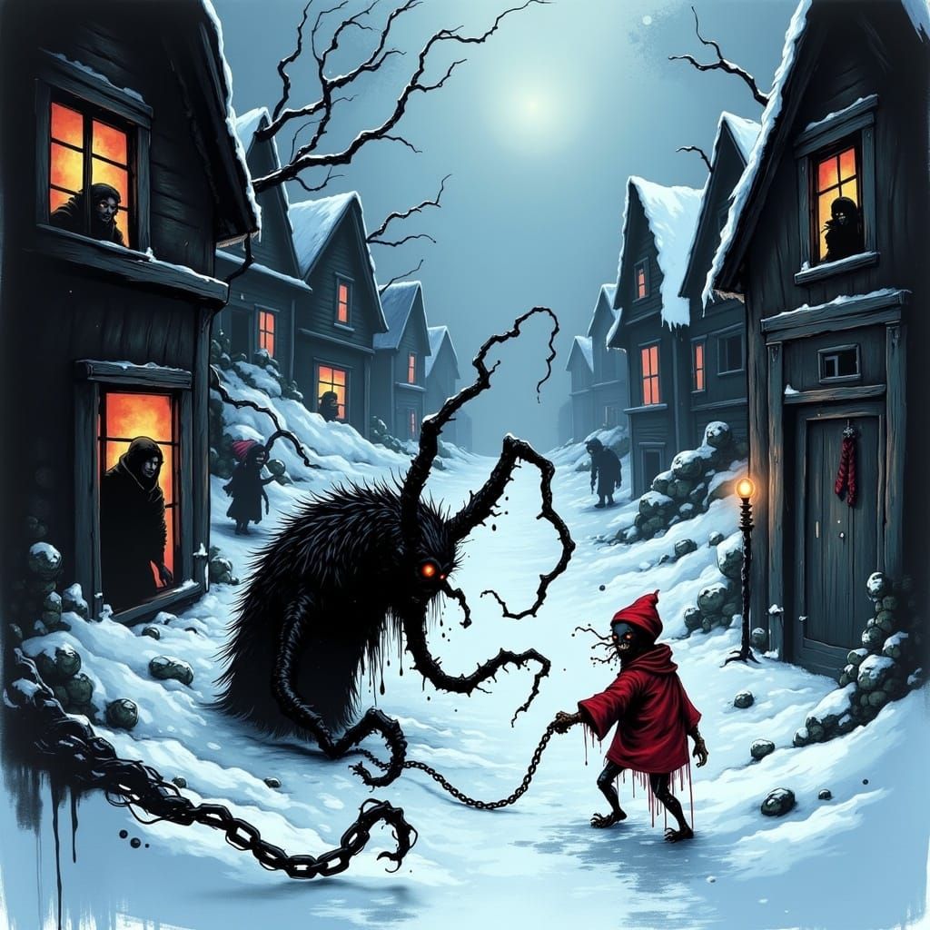 Ethereal Dark Fantasy Scene in Muted Icy Colors