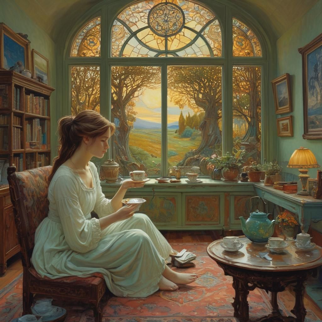 The Academic's Last Tea in a Futuristic Abandoned House