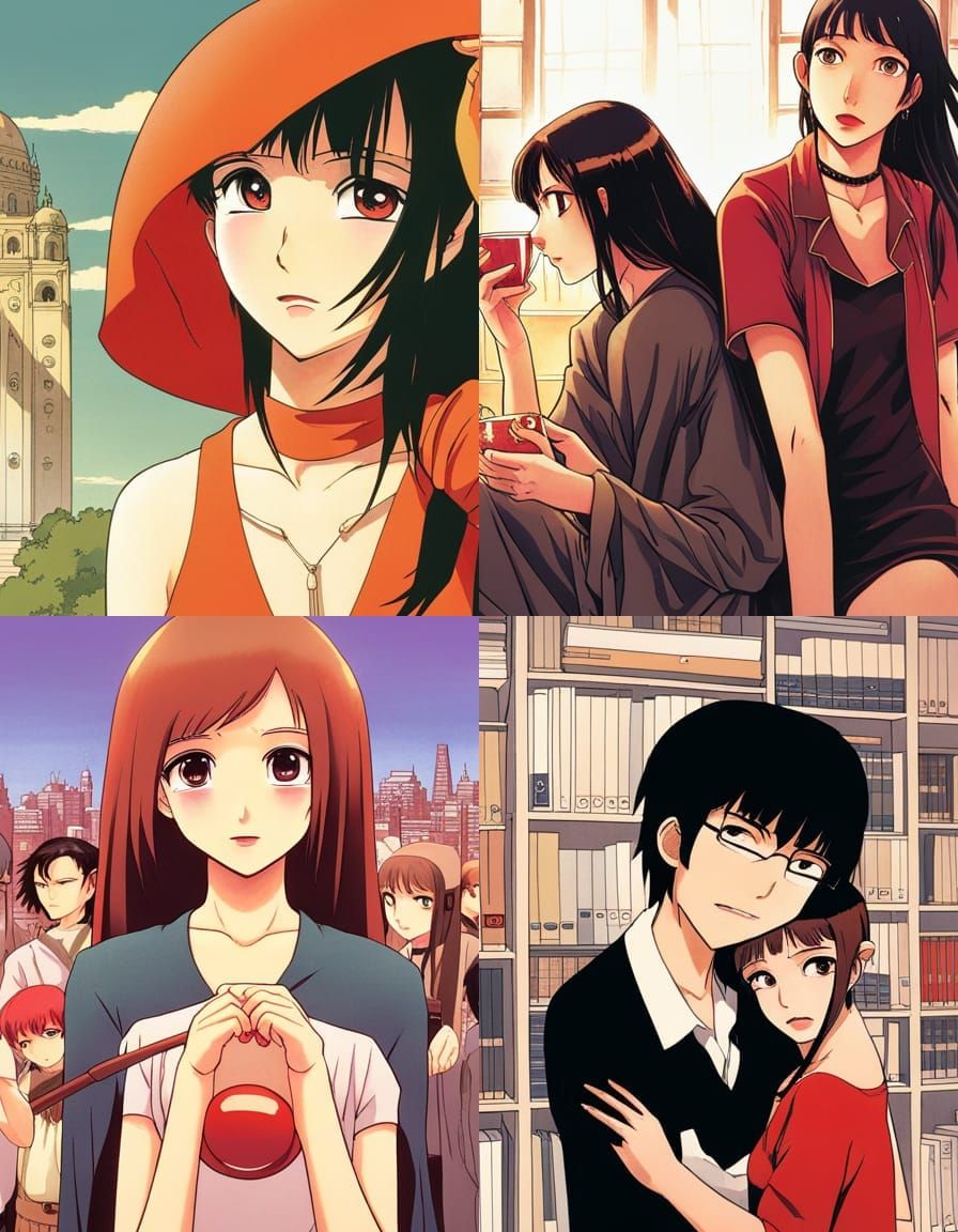 Surreal Film Director Satoshi Kon in Retro Anime Style