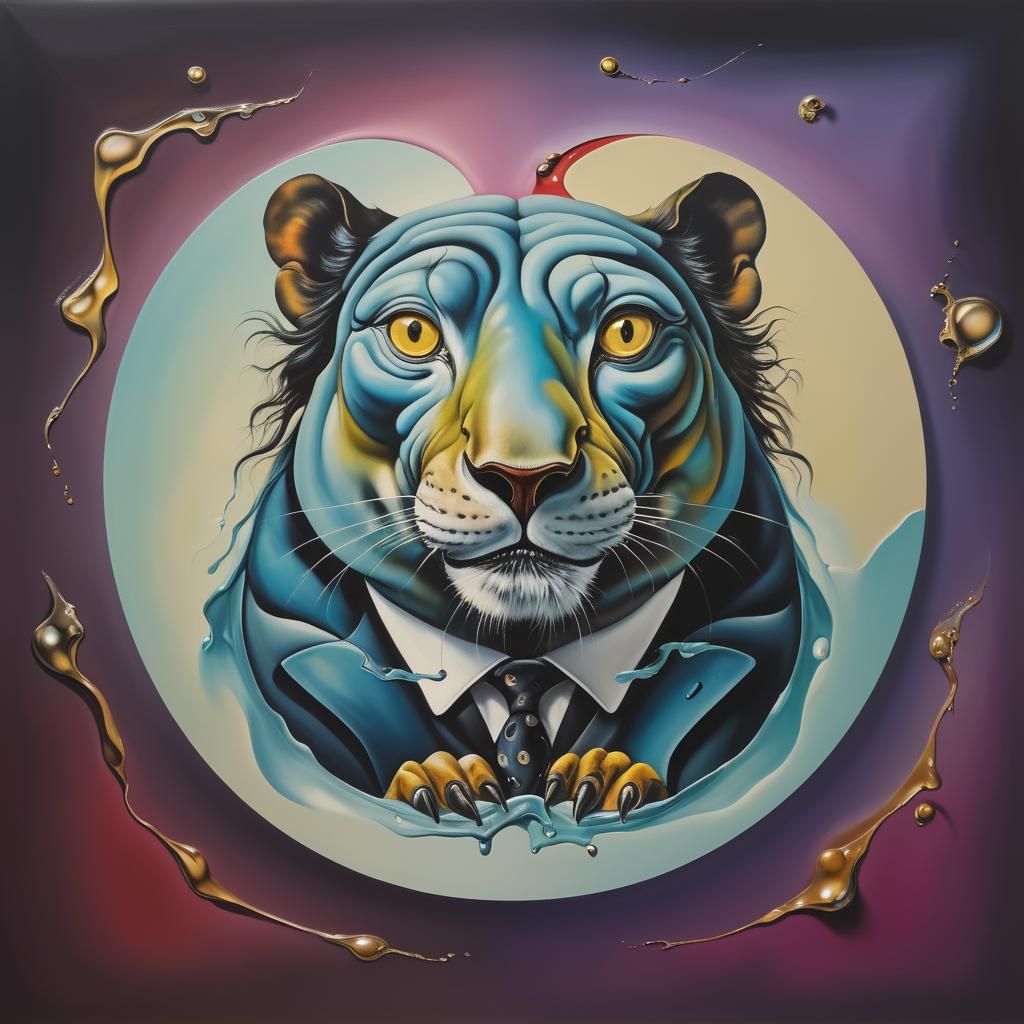 Surrealistic Animal Portrait in Vibrant Oil Colors