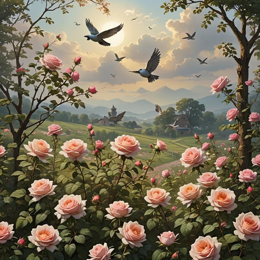 Sunrise Blossom Blooms as Fantasy Dove Soars Across Witheres...