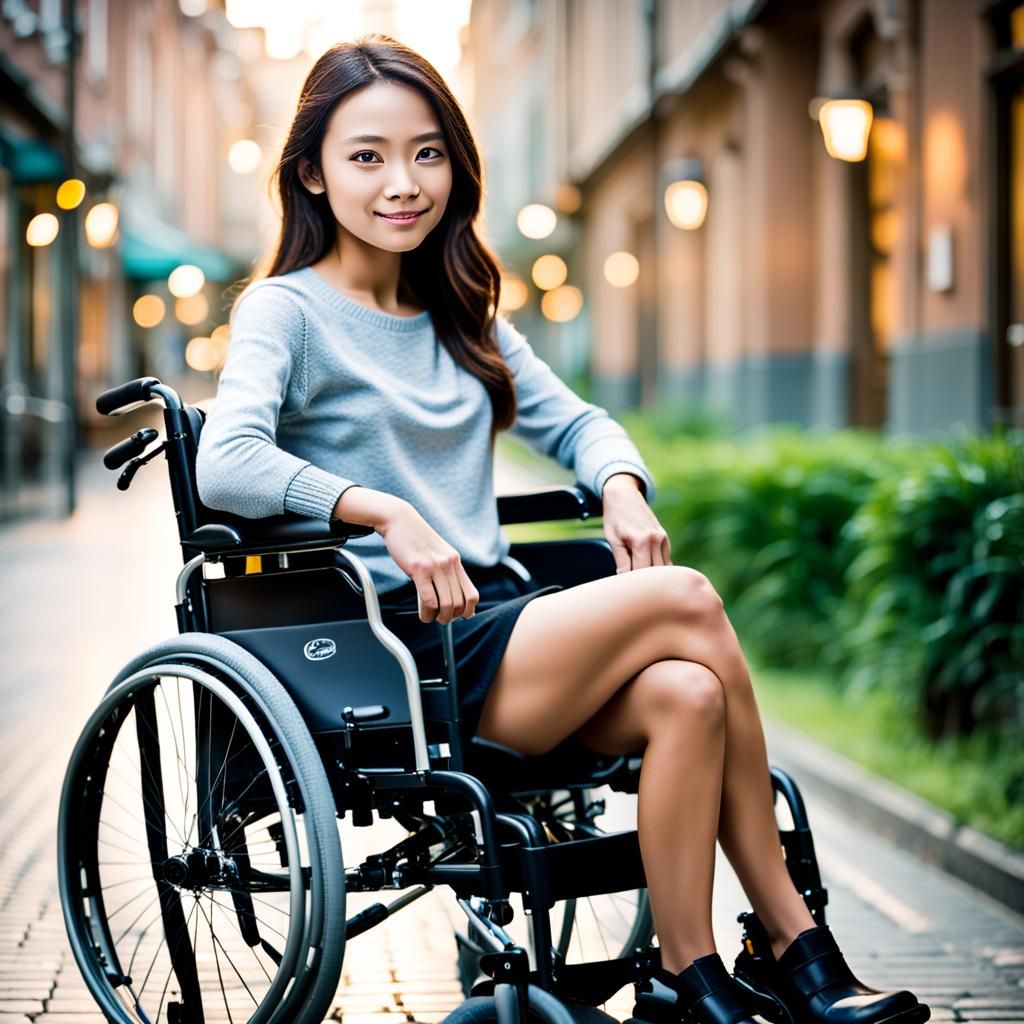 Sensual Woman in Wheelchair Captured with Professional DSLR...