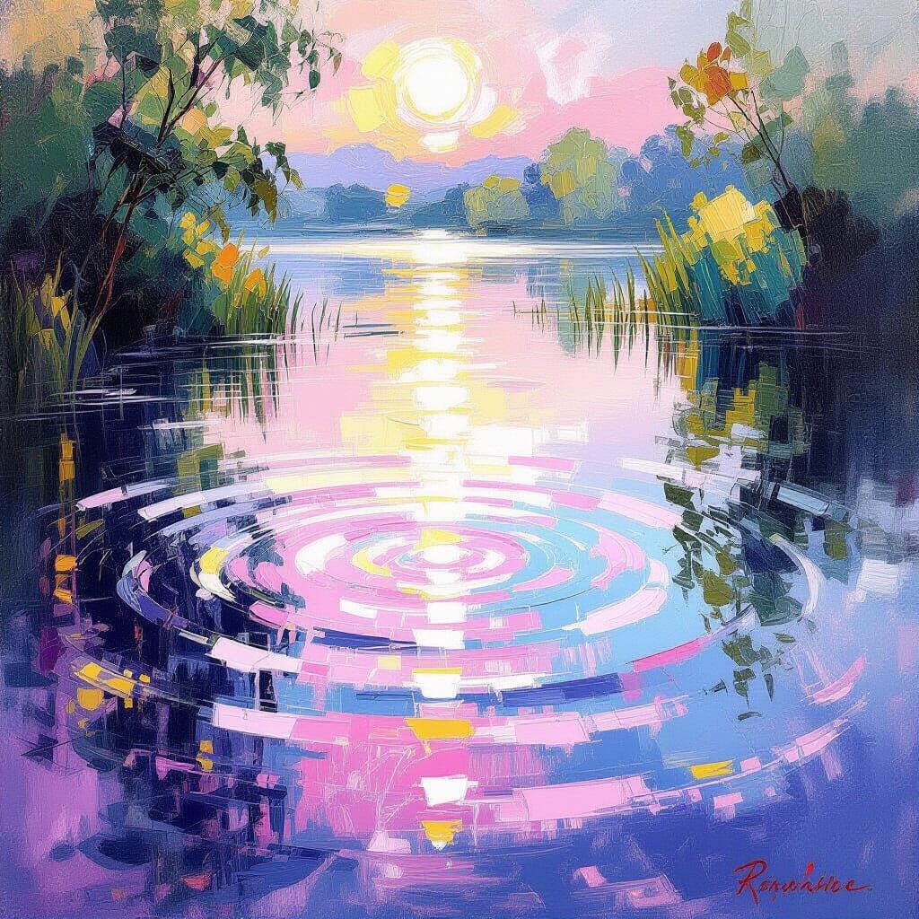 Water Ripples in Impressionistic Style