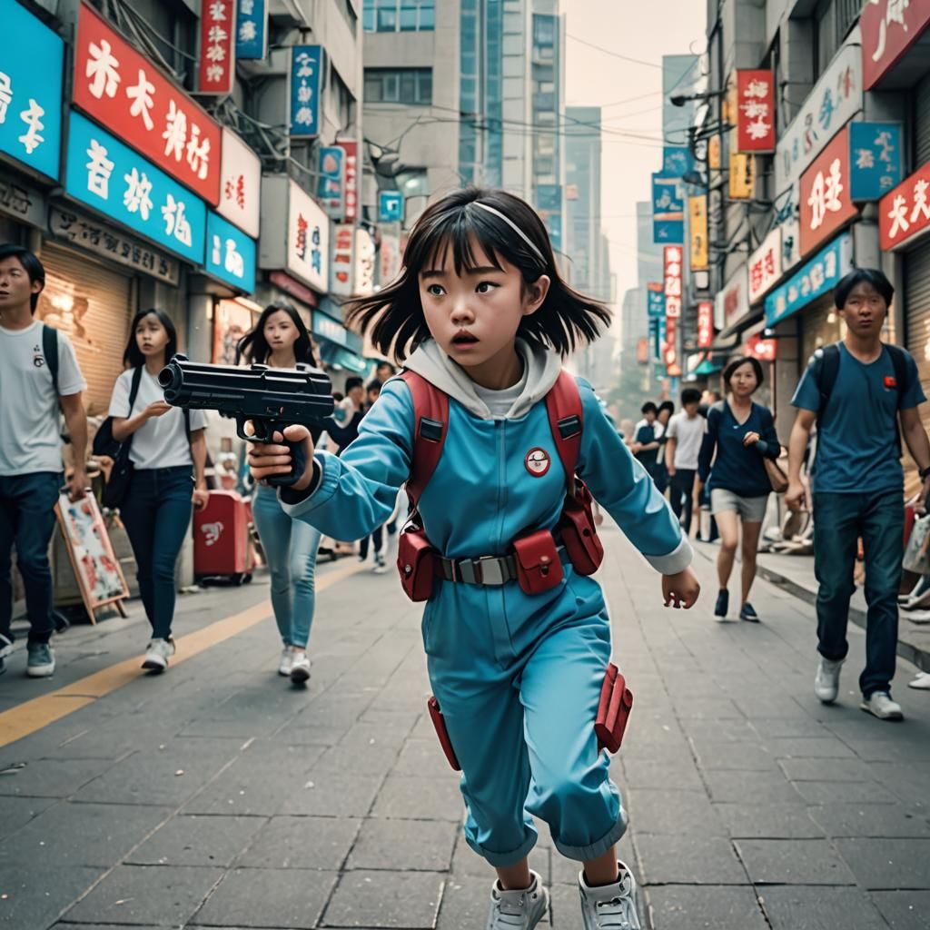 Cute Chinese Princess Chases Tokyo Icons in Beijing Streets