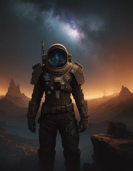 Cosmic Treasure: Dark Fantasy Spaceman Discovery