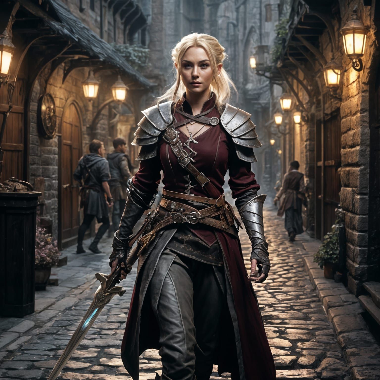 Half-Elf Bard Strides Through Baldur's Gate