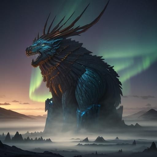 Warrior Amidst Tore Eifel's Ethereal Aurora