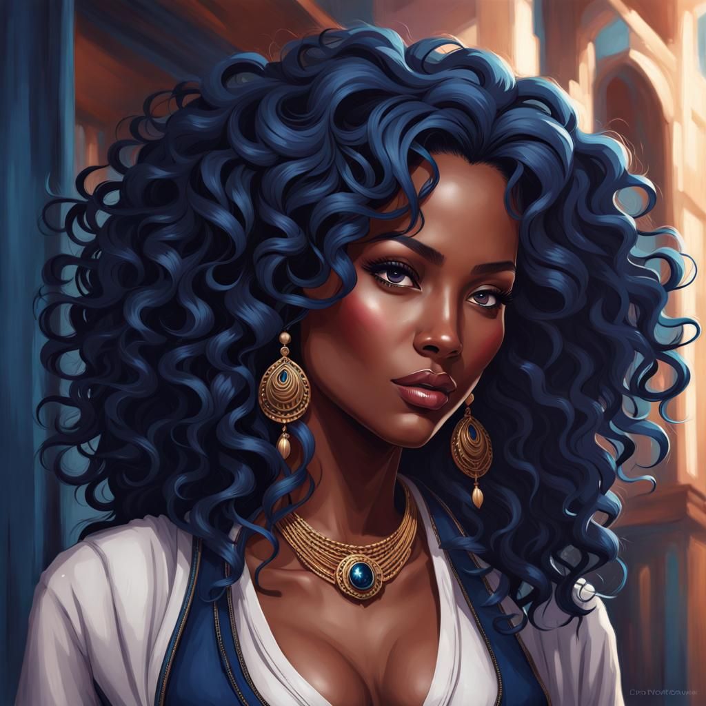 Stunning Dark Skinned Siren in Triadic Colors