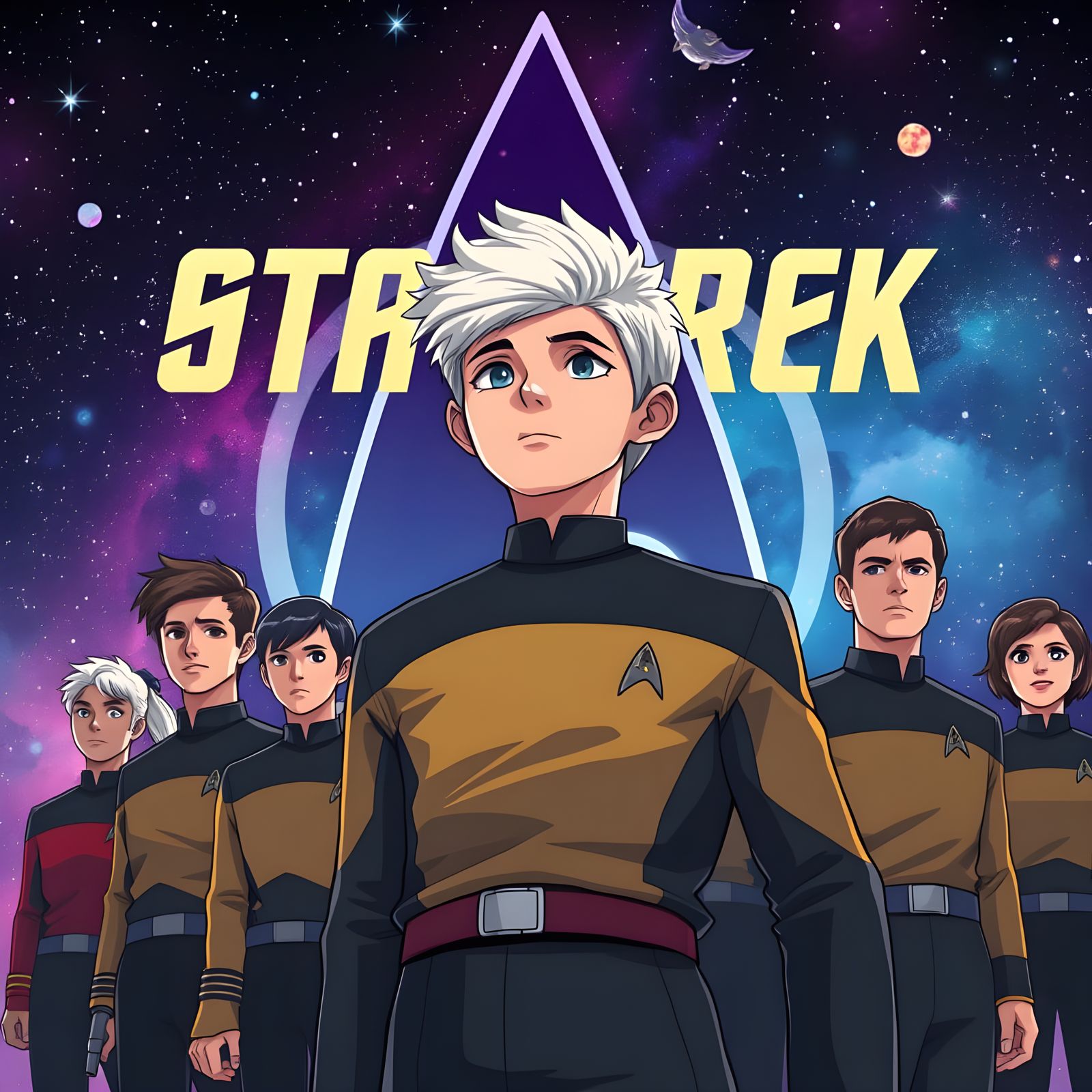 Star Trek Crew in Heroic Anime Style