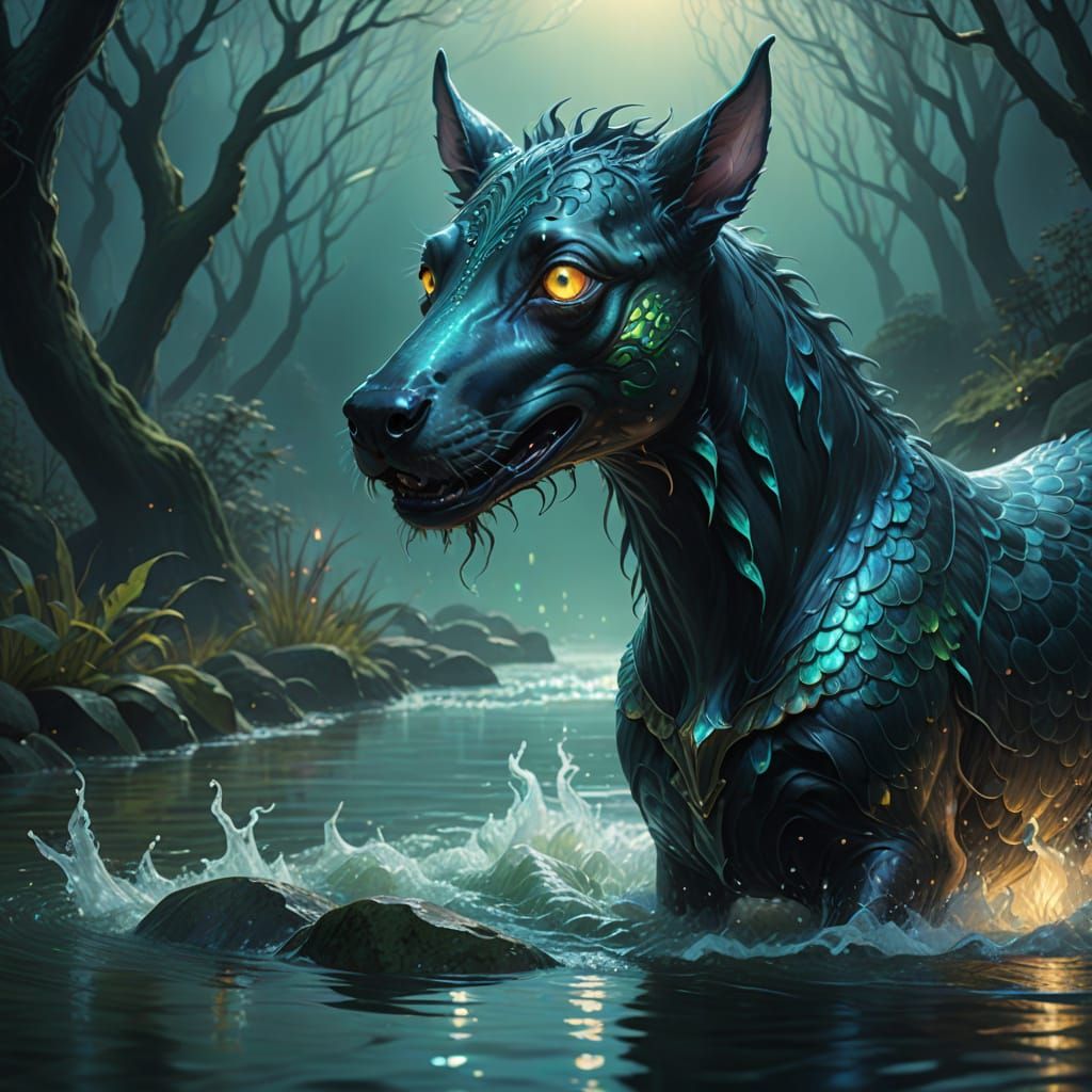 Mysterious Kelpie Lures Victim to Misty Riverbank