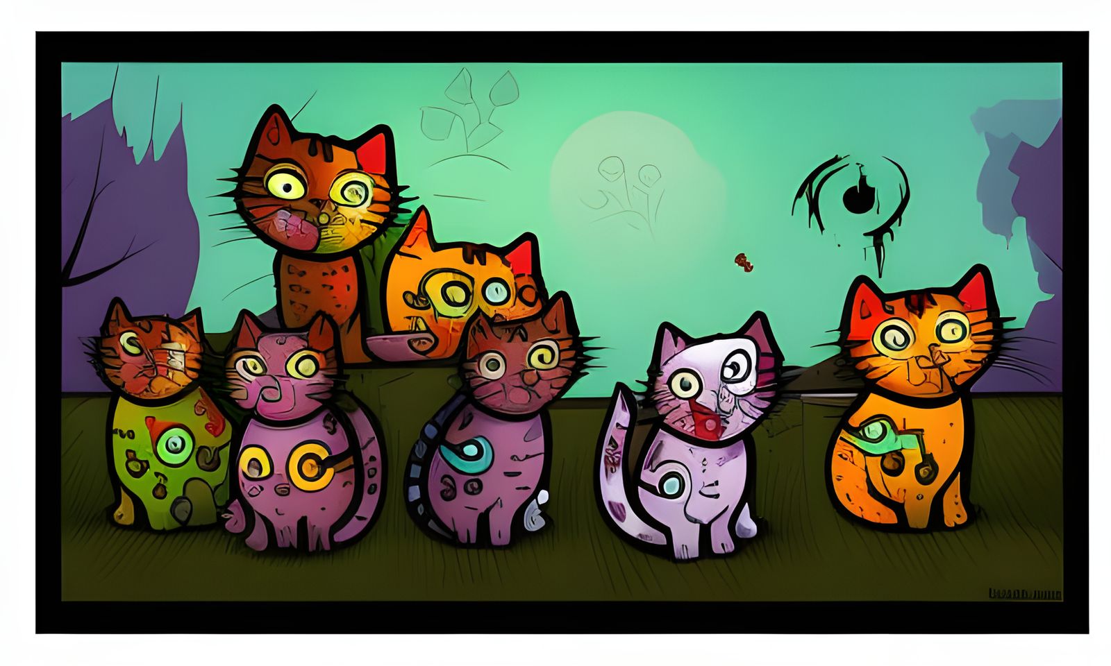 Surreal Cartoon Zombies Unleash Chaos in Vibrant Landscapes