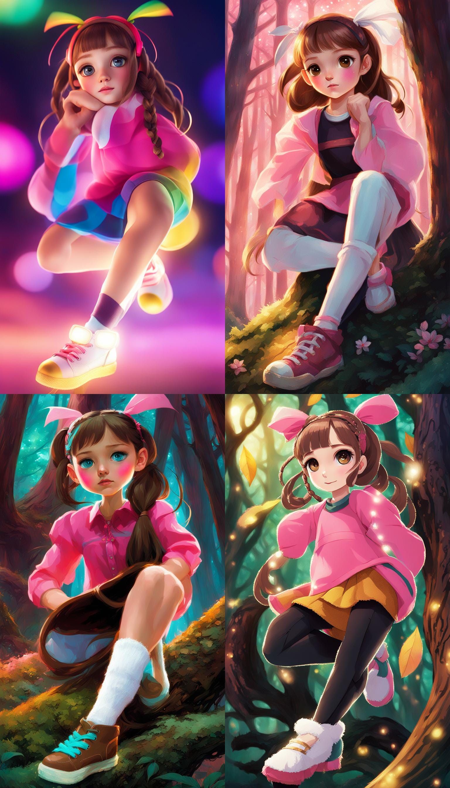 Fantastical Portrait of a Young Girl in a Whimsical Setting