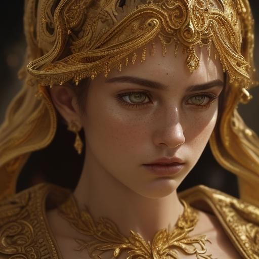 Hyperrealistic Gold Masterpiece in Cinematic Style
