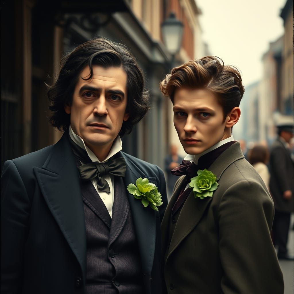 Oscar Wilde and Lord Alfred Douglas: Cinematic Film Still