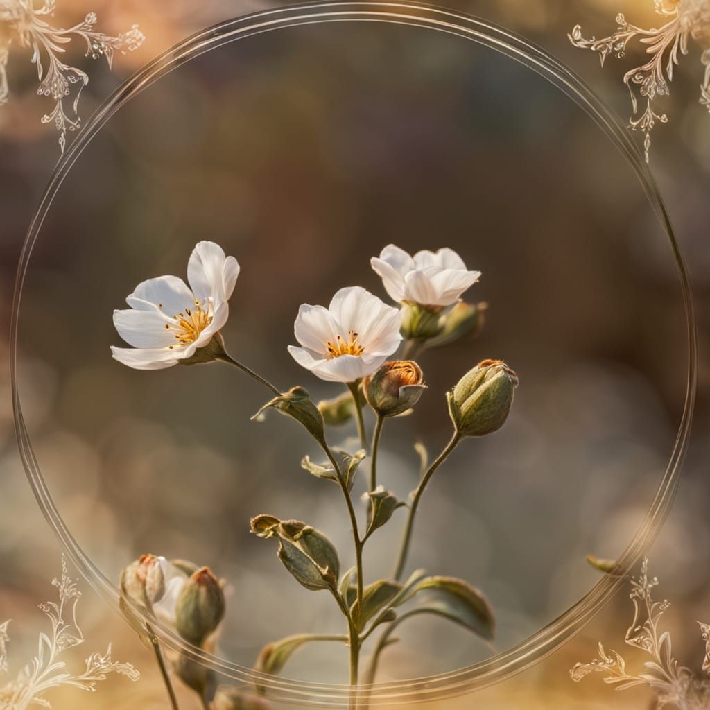 Renaissance Flower in Oil Painting Style