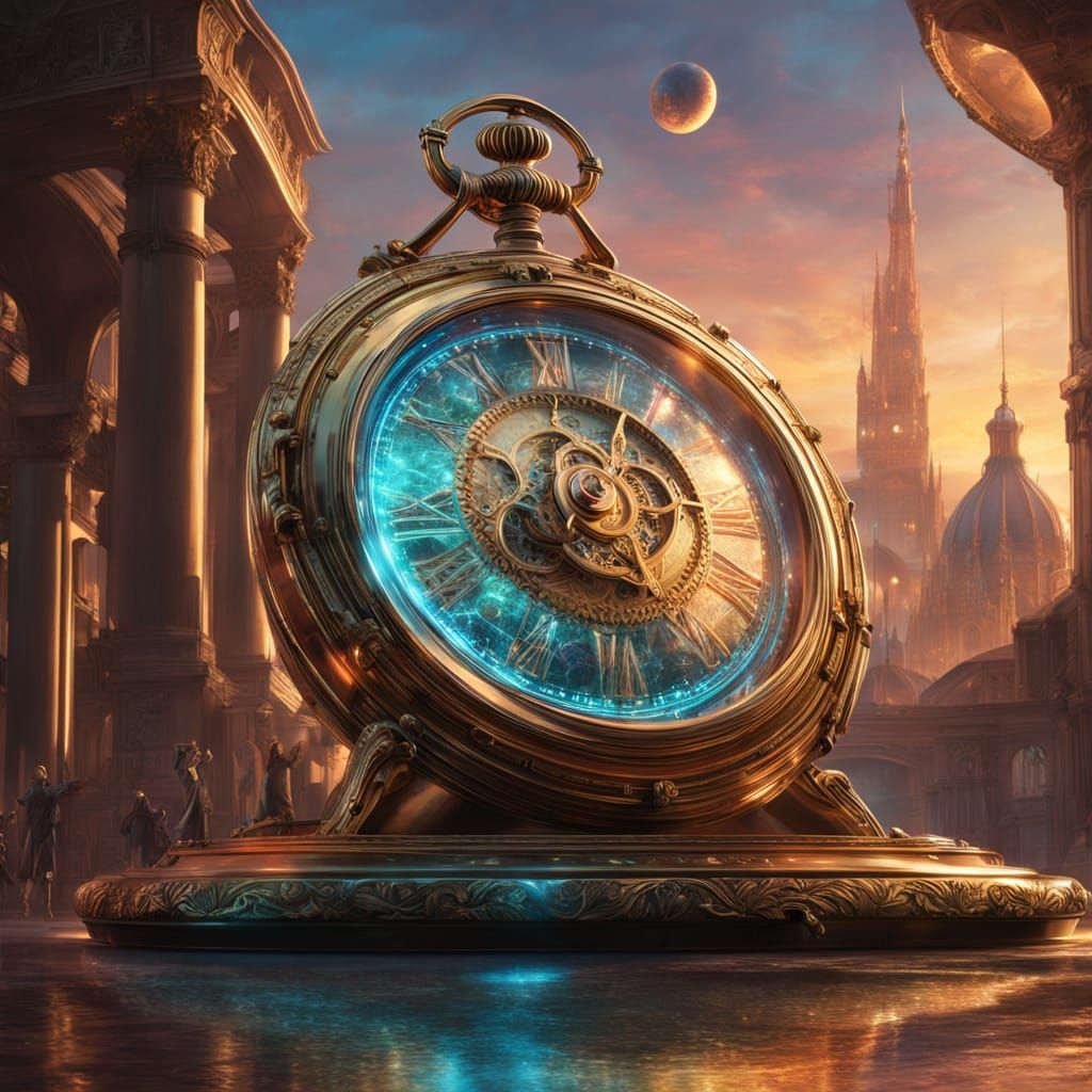 Steampunk City Inside Pocketwatch, Cinematic Film Still