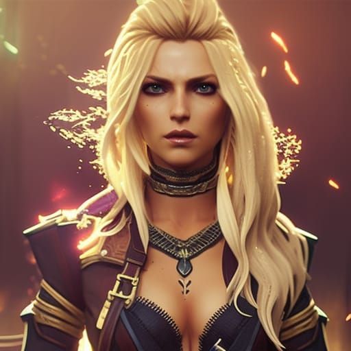 Sensual Pirate Goddess in Triadic Hues