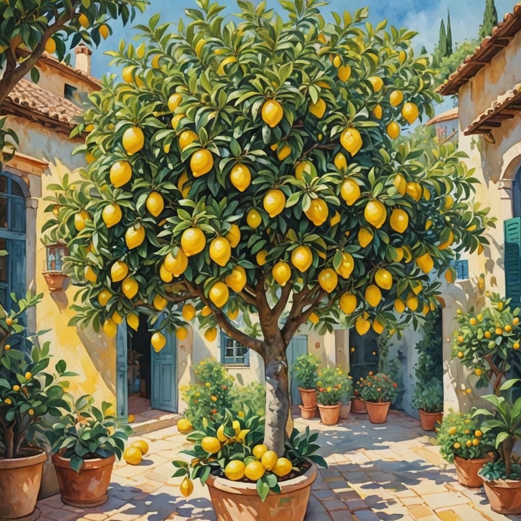 Vibrant Mediterranean Garden Oasis in Epic Impressionist Sty...