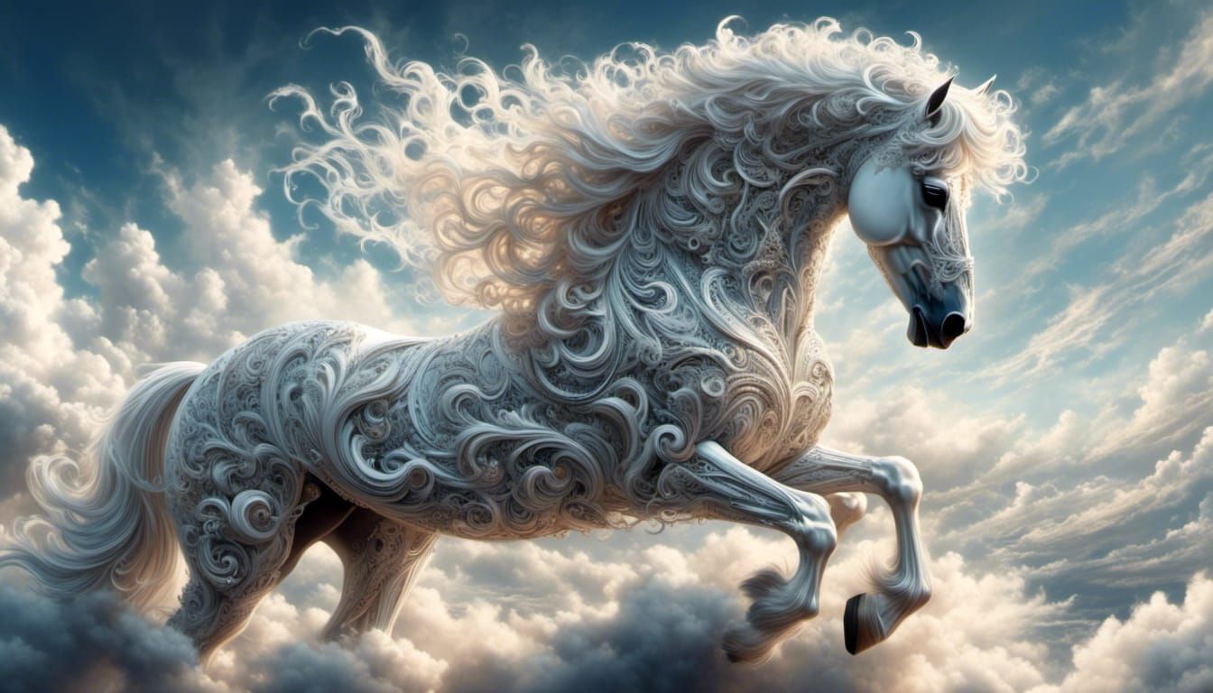 A horse with no name in the clouds