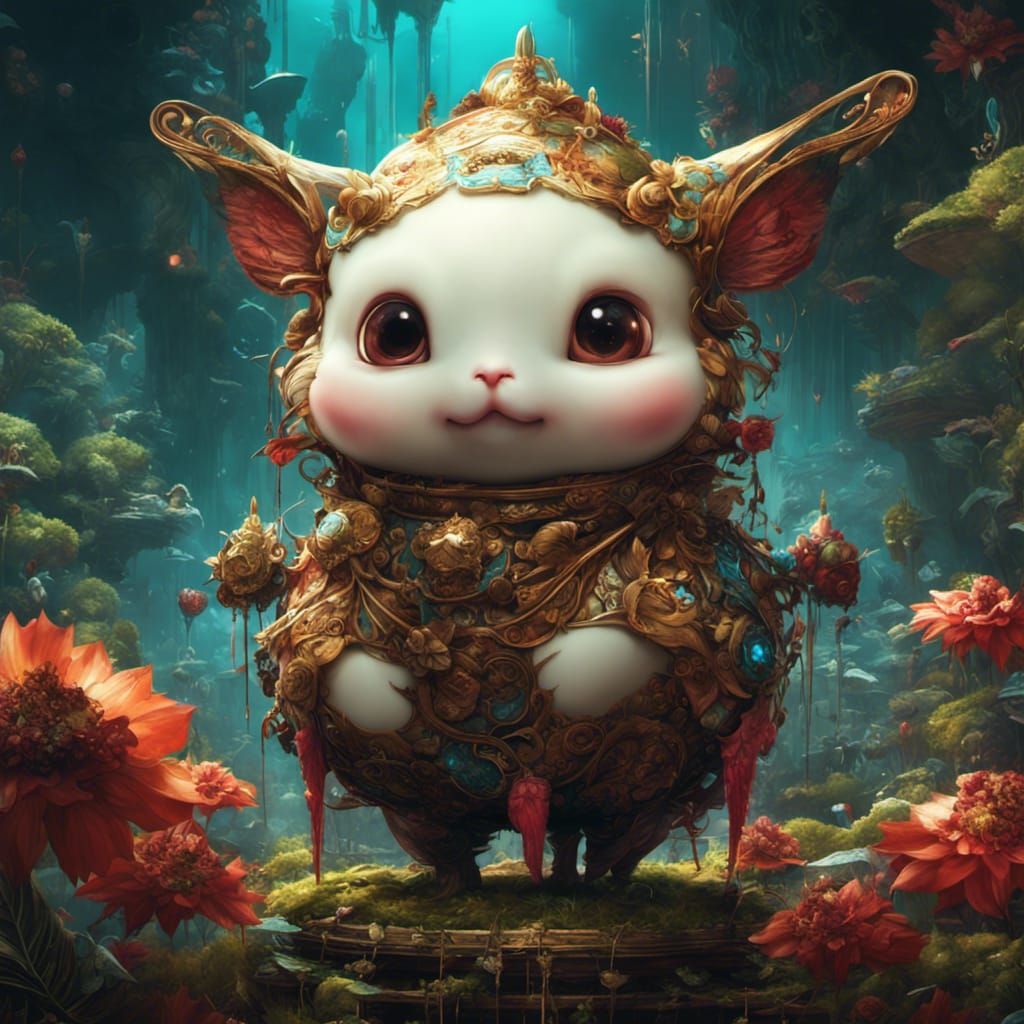 Cute Character Digital Art in Pop Surrealism Style