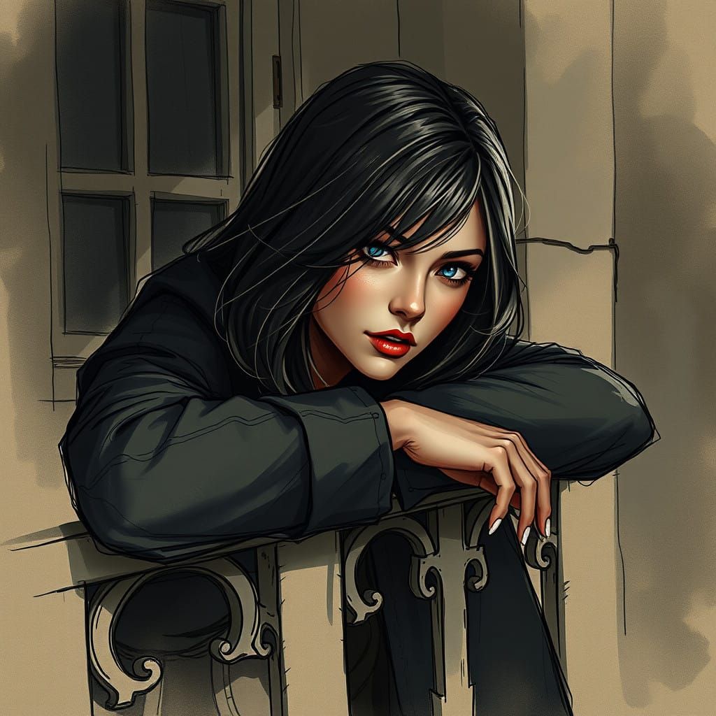 Dark Fantasy Agent in Sepia Light