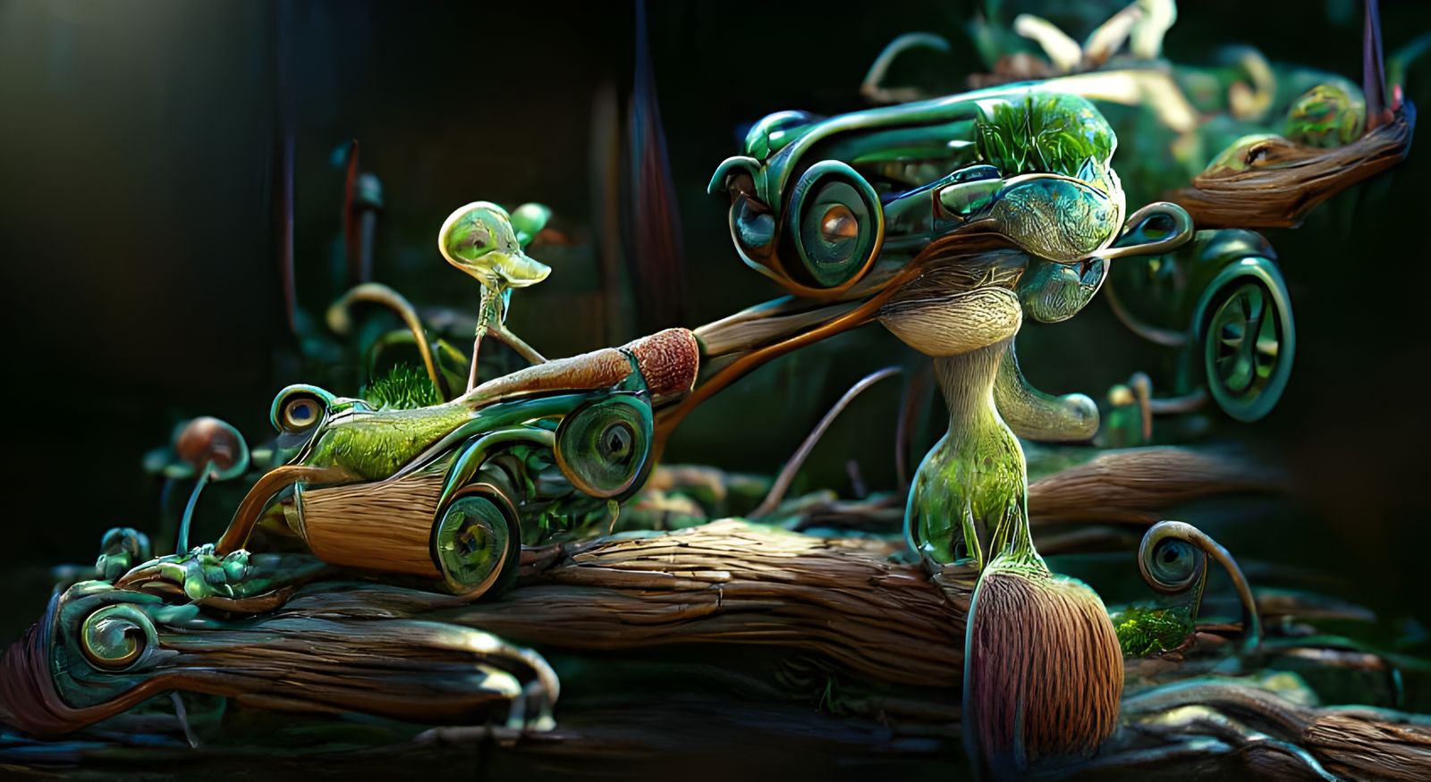 Stunning Nature Fantastical Mechanism in Vibrant Cel-Shaded...