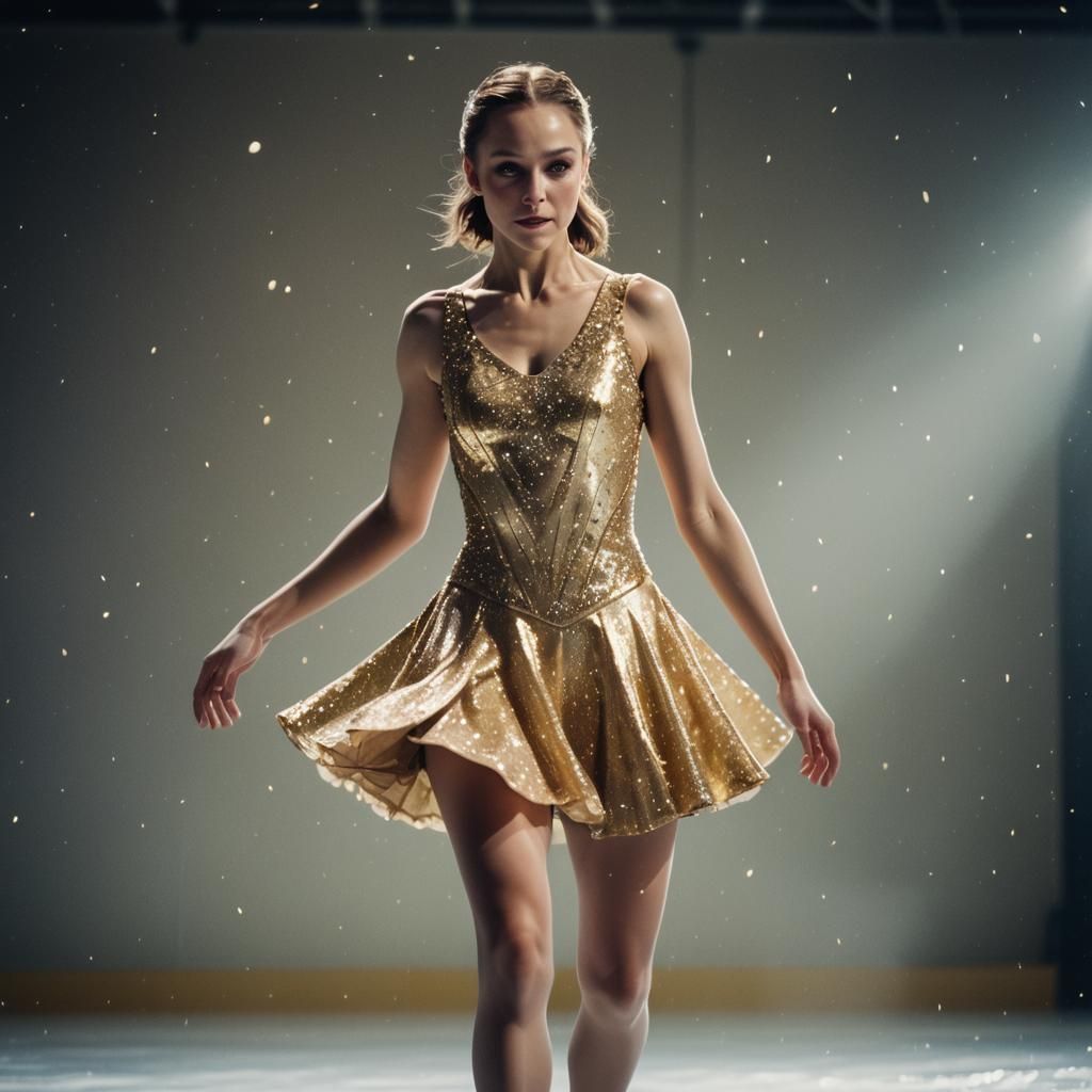 Breathtaking Figure Skater in Cinematic Film Still