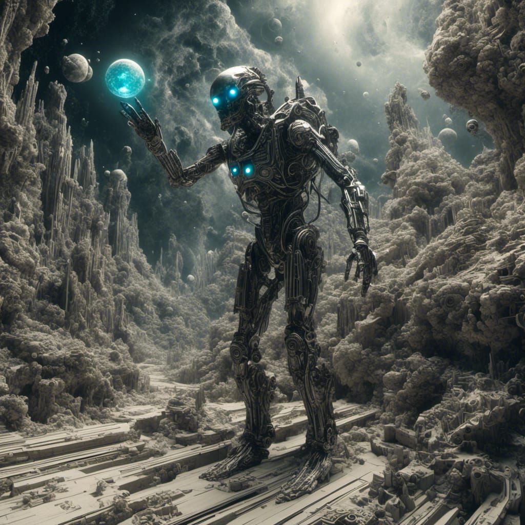 Ethereal Cosmic Explorer in Nebulae